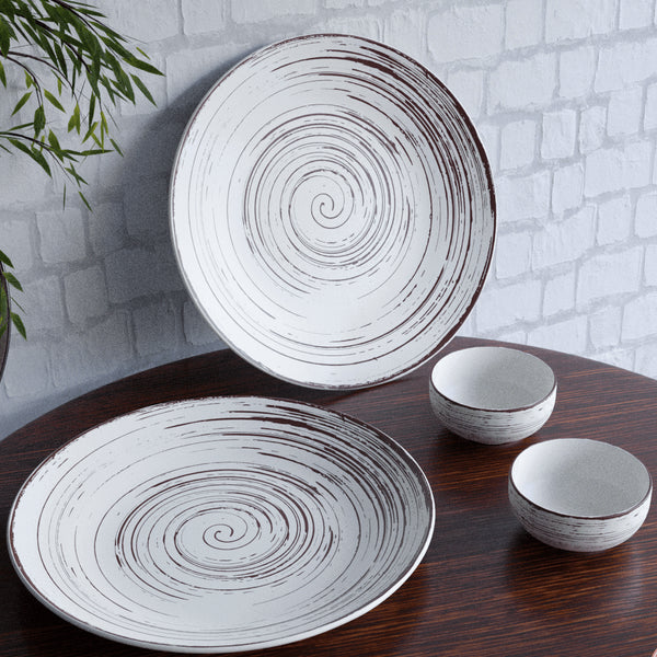 Brown Spiral Dinner Set of 2 - The Earth Store - Dinner Plate